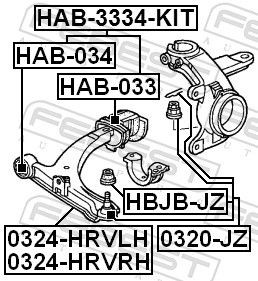 Рычаг подвески 0324-HRVLH 0324-HRVLH FEBEST