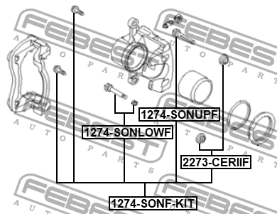 Втулка направляющая суппорта тормозного к-т HYUNDAI CRETA 2016- 1274-SONF-KIT 1274-SONF-KIT FEBEST