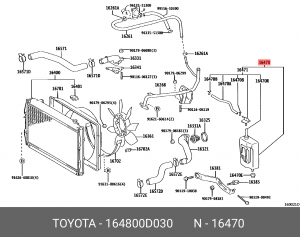 бачок расширительный радиатора! \Toyota Auris 1.3 NRE180 12-18 16480-0D030 TOYOTA