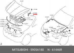 ПЕТЛЯ КАПОТА ПРАВАЯ  5905A180 5905A180 MITSUBISHI