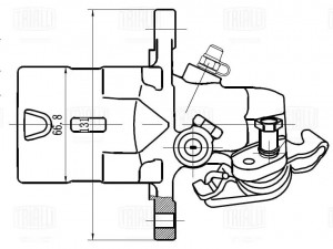 Суппорт торм. Hyundai Elantra III (00-)/Kia Cerato I (04-) зад. прав. d=34мм (CF CF032108 TRIALLI