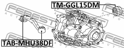 Сайлентблок опоры дифференциала TOYOTA HIGHLANDER 4WD 2007-2013 TAB-MHU38DF TAB-MHU38DF FEBEST