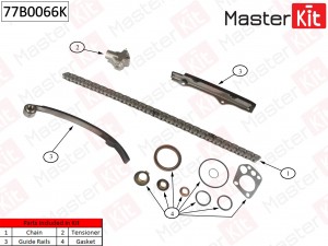 Комплект цепи ГРМ Ford Maverick 2.4 i 93-98 \ NISSAN Terrano II 2.4 4WD/2.4 i 12 77B0066K MASTER KIT