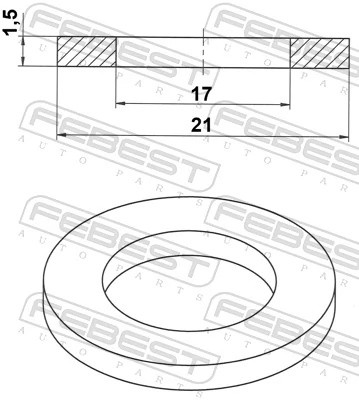 КОЛЬЦО УПЛОТНИТЕЛЬНОЕ 17X21X1.5 88430-172115C 88430172115C FEBEST