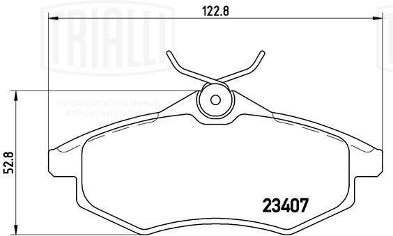 Колодки торм. Citroen C2 (03-)/C3 (02-) диск. перед. 123x53 (PF 4197) PF 4197 TRIALLI
