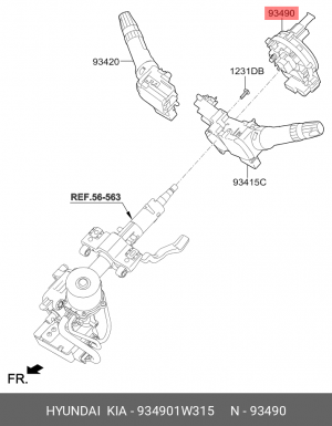 ПОДРУЛЕВОЙ HYUNDAI/KIA 934901W315 MOBIS
