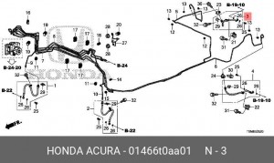 Шланг тормозной 01466T0AA01 01466T0AA01 HONDA