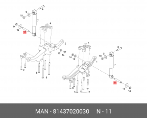Резьбовая штанга M18X1,5X185-42CRMO4-ZNP 81437020030 MAN