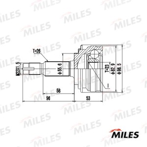 ШРУС наружный TOYOTA YARIS II 1.3-1.5 07-08 (GSP 859274) GA20730 GA20730 MILES