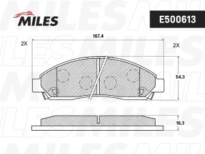 Колодки тормозные передние (Смесь CERAMIC серия PRO) ISUZU D-MAX 02- (TRW GDB346 E500613 MILES