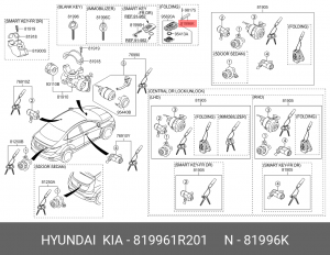 ЭЛЕМЕНТ БРЕЛКА КЛЮЧА ЗАЖИГАНИЯ СОЛЯРИС 819961R201 HYUNDAI