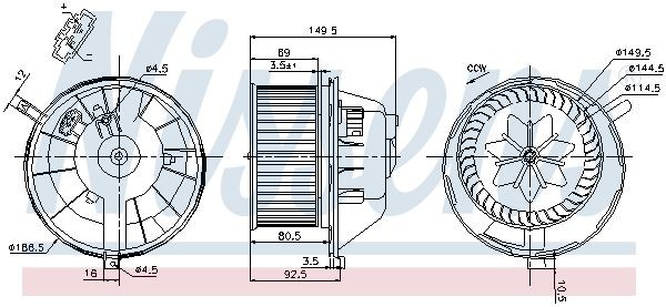 Вентилятор салона SKODA OCTAVIA (1Z) RHD 87144 87144 NISSENS