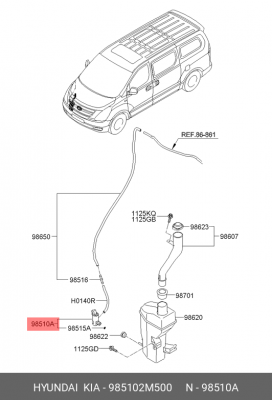 Насос омывателя HYUNDAI Santa Fe,Starex H-1 KIA Rio 2,Carens OE 985102M500 HYUNDAI KIA