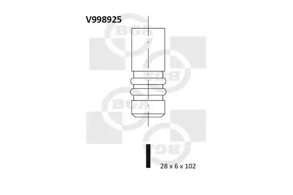 клапан выпускной! 28x6x101.8\ Audi A3 2.0 AXW 03> V998925 BG AUTOMOTIVE