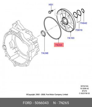 Кольцо уплотнительное 5 066 043 FORD