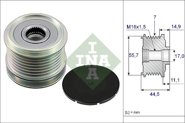 Шкив MERCEDES E,C,Sprinter (M271) генератора INA 535004210 INA