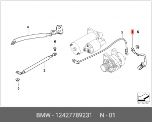 провод блока управления свечами накаливания!\ BMW E46/E60/E53/E83 2.5d-3.5d All 12 42 7 789 231 BMW