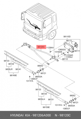 Трапеция стеклоочистителя HYUNDAI HD120 OE 981206A000 HYUNDAI KIA