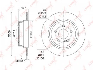 Диск тормозной MERCEDES E (W211) задний (1шт.) LYNX BN-1076 LYNXAUTO