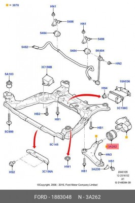 сайлентблок переднего рычага задний правый!\ Ford Mondeo all 07> 1 883 048 FORD