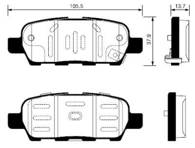 Колодки тормозные NISSAN X-Trail (11-) задние (4шт.) SANGSIN SP1250 SANGSIN