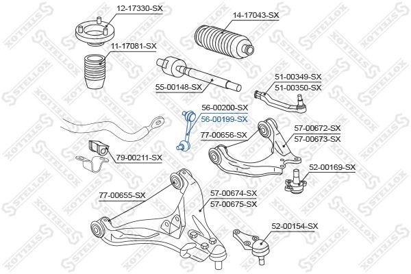 тяга стабилизатора переднего правая!\ Mitsubishi L200 KB4T 2.5D-ID 06> 56-00199-SX STELLOX