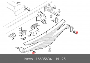 болт подвески! M16x120\Iveco 16635634 IVECO