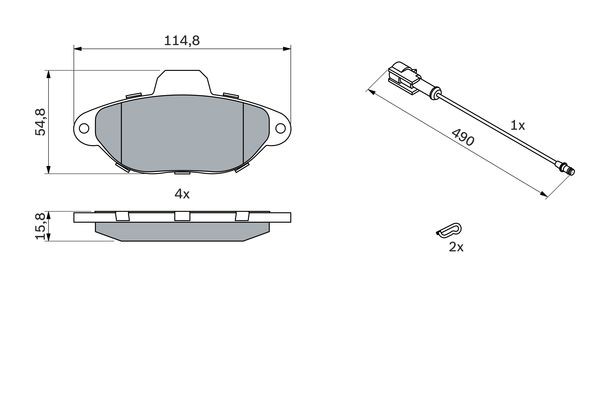 Колодки тормозные FIAT Panda (03-) передние (4шт.) BOSCH 0 986 424 379 BOSCH