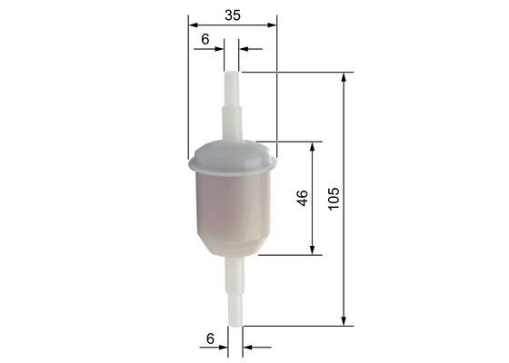 Фильтр топливный ВАЗ-2101-2109 тонкой очистки (без отстойника) BOSCH 0 450 904 058 BOSCH