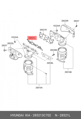ПРОКЛ ВЫПУСК КОЛ-РА ЛЕВАЯ IX-55 285213C702 MOBIS