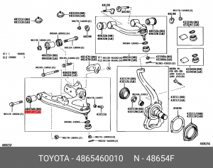 перед.сайлентблок нижн.перед.рычага!\ Toyota Land Cruiser 100 HDJ/UZJ100 48654-60010 TOYOTA