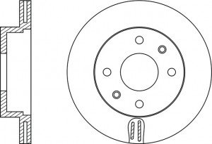 Диск тормозной HYUNDAI Accent (99-) передний (1шт.) NIBK RN1221 NIBK