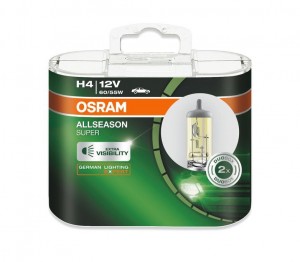 Лампа 12V H4 60/55W P43t-38 +30% 3000K желтая бокс (2шт.) All Season Super OSRAM 64193ALS-HCB OSRAM