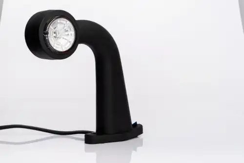 фонарь габаритный! рожок LED изогнутый, L=175мм, красный/белый 12-36V с кабелем\ FT009FLED FRISTOM