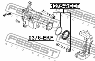 Ремкомплект суппорта тормозного переднего HYUNDAI ACCENT 06- 1275-ACCF 1275-ACCF FEBEST