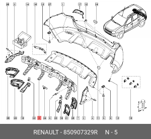 усилитель бампера зад.!\ Renault 850907329R RENAULT