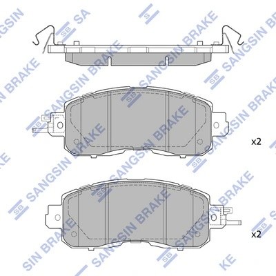 Колодки тормозные NISSAN Teana (14-) передние (4шт.) SANGSIN SP1765 SANGSIN