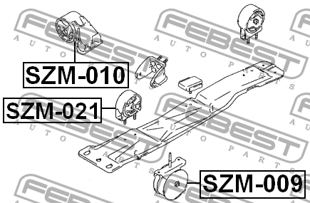 подушка ДВС передняя! МКПП\ Suzuki Baleno SY413-SY418 95> SZM-021 FEBEST