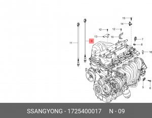 Датчик кислорода SSANGYONG Actyon (12-) (G20D) передний OE 1725400017 SSANG YONG