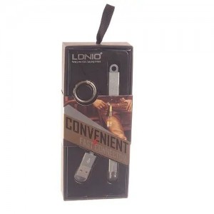 Кабель iPhone (5-)/micro-USB 0.13м серебристый брелок LDNIO LC89SV LDNIO