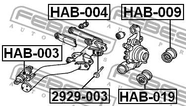 Сайлентблок HAB-003 HAB-003 FEBEST