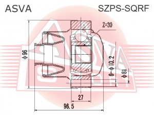 ШРУС КАРДАНА ЗАДНЕГО ПЕРЕДНИЙ 30x96 (10013160/130420/0191501/10, Китай) SZPS-SQRF ASVA