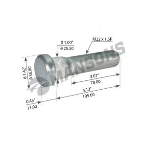 Болт колеса Volvo L104/115мм M22 FH/FM~HD 109216 /F 900.810 MANSONS