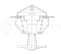 Термостат КАМАЗ,ГАЗ-2410,3302,ЗИЛ-4331,5301 (87град.) дв.ММЗ,МТЗ (обрезин. клапа LT03271 LUZAR