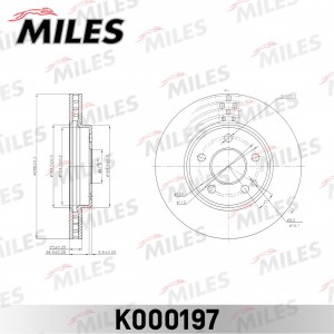 Диск тормозной передний D288мм. MERCEDES A-CLASS W169/B-CLASS W245 04- (TRW DF44 K000197 MILES