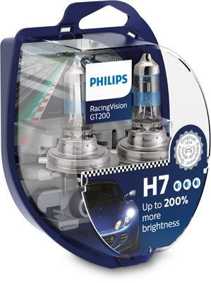 Лампа 12V H7 55W PX26d +200% бокс (2шт.) Racing Vision GT 200 PHILIPS 12972RGTS2 PHILIPS