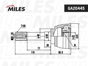 ШРУС наружный SUZUKI VITARA 1.6 88-99 (МКПП) (GSP 857004) GA20445 GA20445 MILES