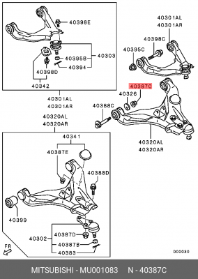 Гайка MITSUBISHI MU001083 MU001083 MITSUBISHI