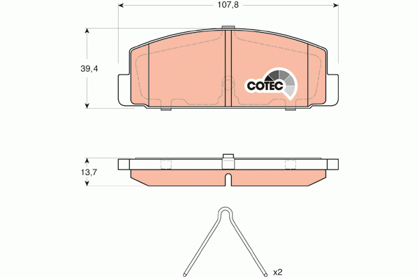 Колодки тормозные MAZDA 6 GG (02-07) (1.8/2.0/2.3), 626 GF (97-02) (1.8/2.0) зад GDB3311 TRW