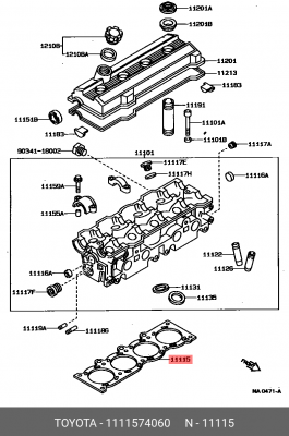 прокладка ГБЦ!\ Toyota 11115-74060 TOYOTA